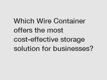 Which Wire Container offers the most cost-effective storage solution for businesses?